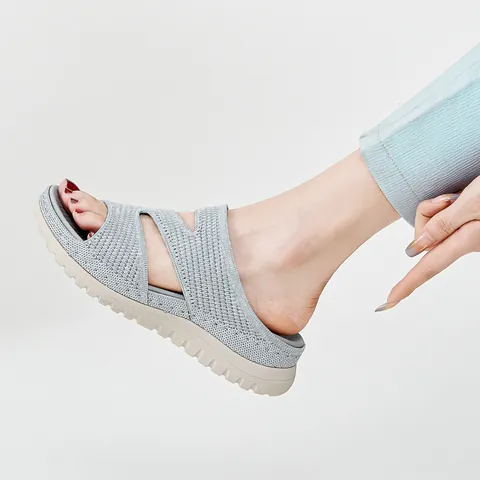 Women's Sports Casual Sandals Hollow Out Platform Breathable Mesh Slides Summer Beach Fashion Shoes For Ladies