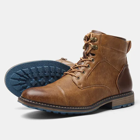 Herren Vintage Rubbing Martin Boots Industrie Arbeitsstiefel Mit Seitlichem Reißverschluss Rutschfest Gummisohle Casual Fashion Stiefeletten