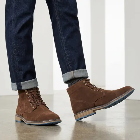 Stivali Martin da Uomo British Vintage Opaco Stivaletti Stringati a Suola Spessa Antiscivolo Casual da Lavoro