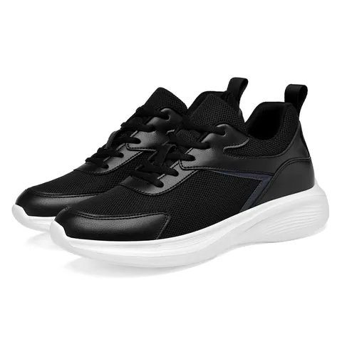 Men's Mesh Breathable Height Increasing Sneakers Lightweight Running Shoes Casual Sports Footwear High Platform Student Shoes