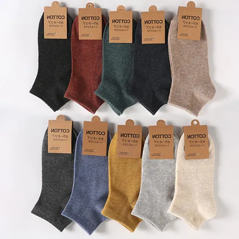 Men Vintage Cotton Wool Blend Ankle Socks Solid Color Breathable Low Cut Sport Socks For Daily Wear Comfortable Hosiery