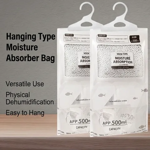 Hanging Dehumidifier Bag Closet Wardrobe Moisture Absorber Bags Calcium Chloride Desiccant Bag For Home Bedroom Dormitory