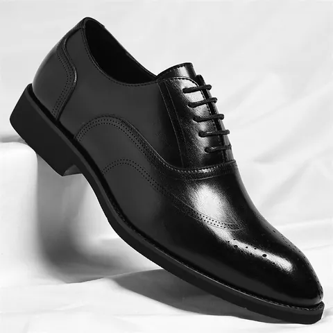 Herren Business Lederschuhe Recycling-Leder Oxford Britischer Stil Brogue-Schnitzerei Schnürung Formell Gentleman Hochzeitsschuhe Für Das Büro