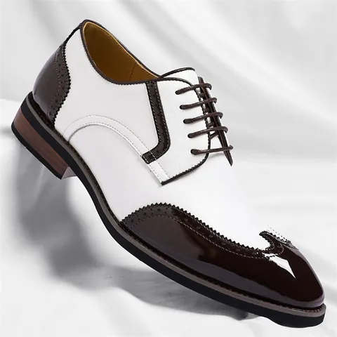 Herren Business Brogue Lederschuhe Britischer Stil Formelle Abendschuhe Höhensteigerung Perforierte Schnür Oxford Schuhe
