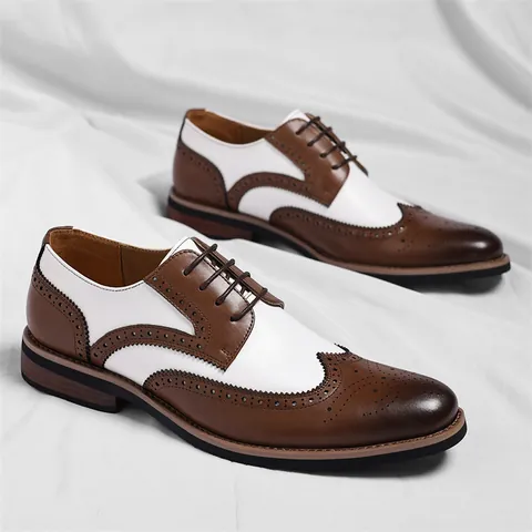 Herren Brogue Oxford Schuhe Wingtip Spectator Business Formelle Abendschuhe Britischen Stil Schnürer Lederschuhe Für Büro Hochzeit