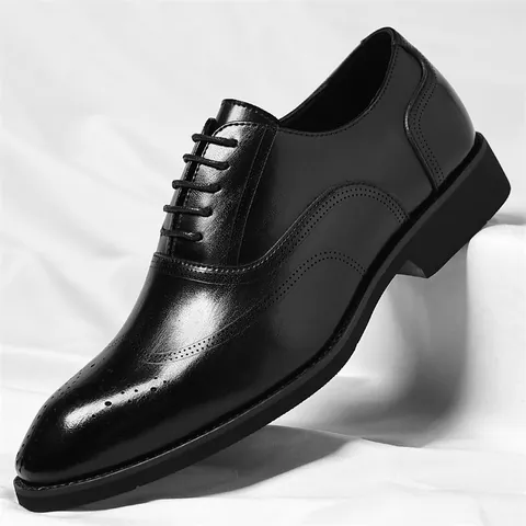 Vintage Brogue Business Halbschuhe Für Herren Britischer Stil Polierte Flügelspitze Schnürschuhe Hochzeit Freizeit Schuhe