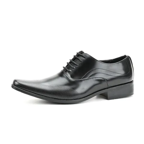 Men's Business Formal PU Leather Shoes Round Toe Lace-Up Oxford Derby Shoes For Office Wedding Formal Wear Professional Dress Shoes