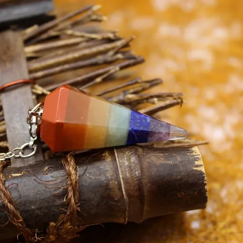Vintage Seven Chakra Natural Stone Hexagonal Point Pendulum Pendant Necklace Agate Healing Crystal Jewelry For Women Men