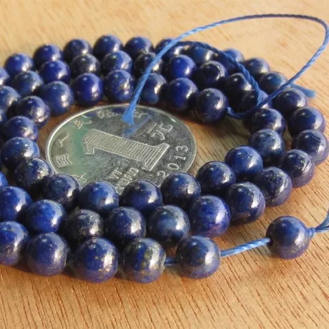 Natuurlijke Lapislazuli Ronde Losse Kralen Donkerblauw Edelsteen Streng Voor Sieraden Maken DIY Armband Ketting Accessoire