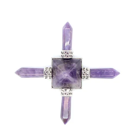 Adorno Generador de Energía de Pirámide de Cristal Natural Piedra Curativa Cuarzo Rosa Amatista Obsidiana para Decoración de Hogar Oficina Meditación