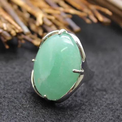 Personalized Chunky Large Oval Agate Adjustable Open Ring For Women Men Vintage Natural Stone Statement Ring Jewelry Gift