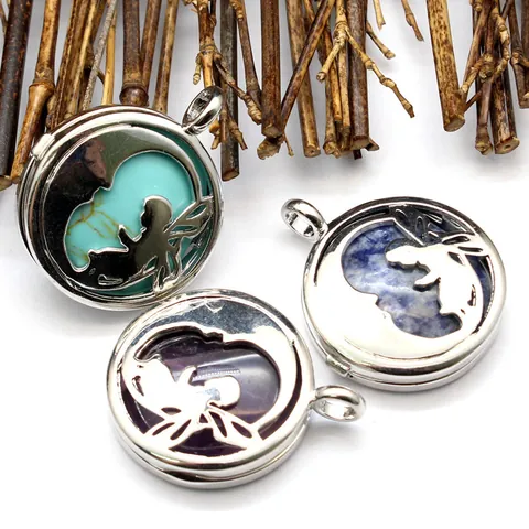 Flower Fairy Hollow Locket Pendant Necklace Vintage Spirit Moon Pendant For Women Fashion Jewelry Gift Daily Wear Accessories