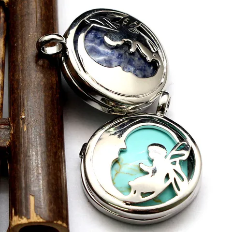 Flower Fairy Hollow Locket Pendant Necklace Vintage Spirit Moon Pendant For Women Fashion Jewelry Gift Daily Wear Accessories