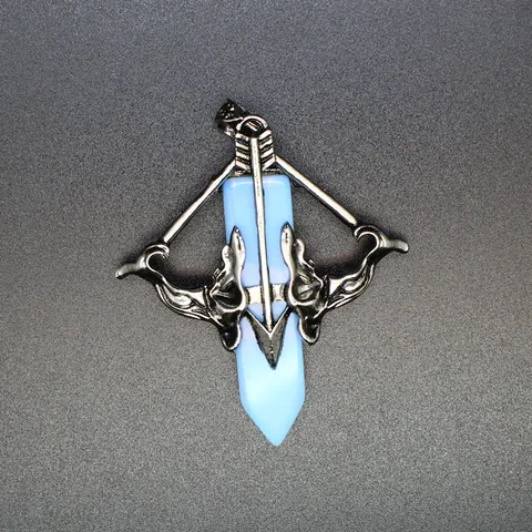 Retro Cupid's Arrow Crystal Pendant Hexagonal Point Stone Alloy Arrowhead Pendant For Jewelry Making DIY Unisex Accessory