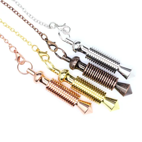 Retro Copper Dowsing Pendulum Pendant For Meditation Geometric Spiral Cone Metal Necklace Pendant For Men Women Unisex