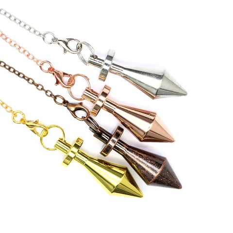 Copper Cone Dowsing Pendulum Pendant Healing Divination Tool With Chain For Meditation Witchcraft Fashion Jewelry Women Men