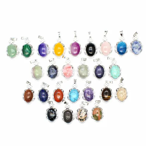 Colgante de Piedra Natural Hueco Micro-incrustado para Mujer Estilo Japonés Coreano Ágata Cristal Diamante de Imitación Dije