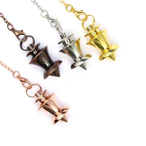 Geometric Brass Metal Pendulum Pendant For Tarot Divination Bohemian Vintage Copper Electroplated Spirit Hammer Jewelry