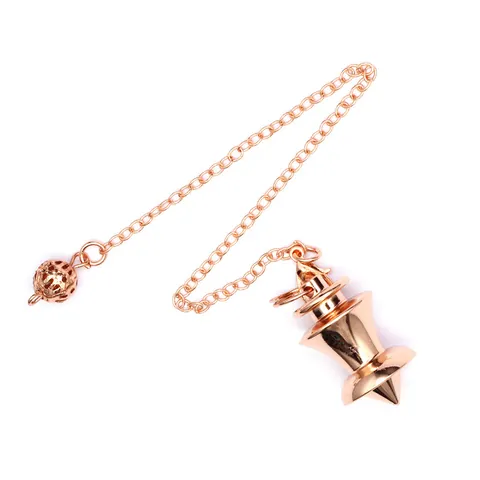 Geometric Brass Metal Pendulum Pendant For Tarot Divination Bohemian Vintage Copper Electroplated Spirit Hammer Jewelry