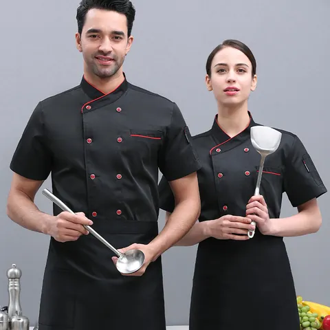 Professional Short Sleeve Chef Jacket For Men Women Breathable Back Mesh Cook Uniform Cotton Blend Workwear For Kitchen Restaurant Hotel Bakery