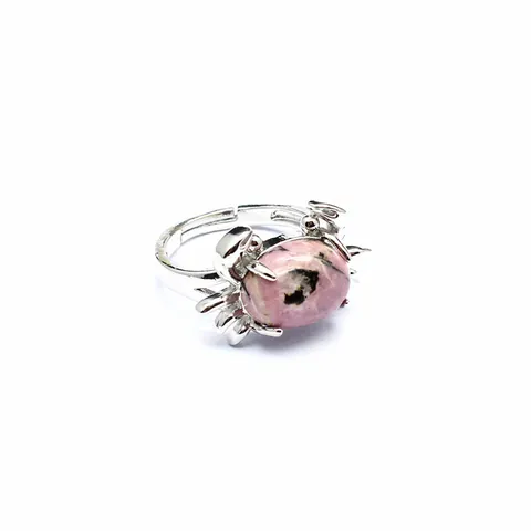 Kreativer Krabbenförmiger Verstellbarer Offener Ring Für Damen Legierung Kristall Mode Nischendesign Kleiner Krabbenfingerring Schmuck Geschenk