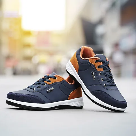 Chaussures Décontractées pour Hommes 2026 Nouveau Cuir Synthétique Imperméable Désodorisant Légères Respirantes Baskets Mode Homme
