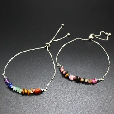 Natural Irregular Mineral Stone Bracelet For Women Adjustable Crystal Crushed Stone Hand Chain Jewelry Citrine Gift