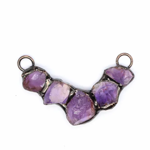 Vintage Natural Raw Stone Citrine Amethyst Kyanite Pendant Antique Bronze Alloy Star Moon Geometric Pendant For Jewelry Making