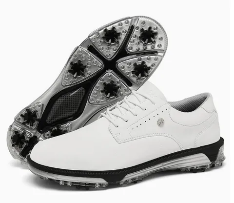 Men Professional Golf Shoes Outdoor Training Sneakers With Anti-Slip Spikes Arch Support Breathable Footwear For Men