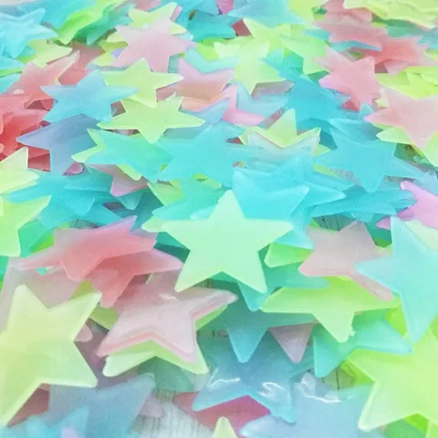 Glow In The Dark 3D Star Wall Stickers Luminous Fluorescent PP Plastic Star For Kids Bedroom Ceiling Home Decoration Wall Decals