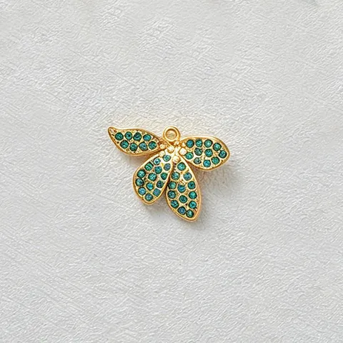 Edelstahl Gold Überzogen Zirkonia Blume Blatt Erdbeere Anhänger Ohne Kette Für DIY Schmuck Halskette Armband Herstellung
