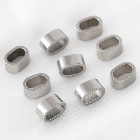 Cuentas Separadoras de Acero Inoxidable Ovaladas Anillo de Posicionamiento sin Costuras Agujero Grande para Hacer Joyería DIY