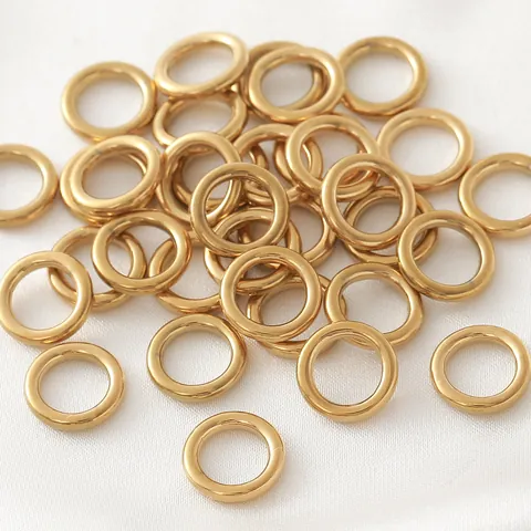 Gold Plated Stainless Steel Seamless O-Ring Closed Jump Rings DIY Necklace Bracelet Earring Findings Making Jewelry Accessories