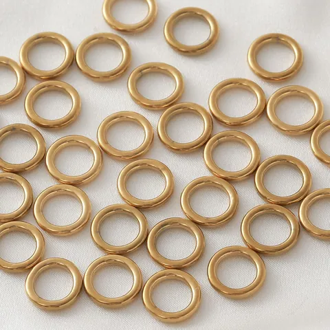 Gold Plated Stainless Steel Seamless O-Ring Closed Jump Rings DIY Necklace Bracelet Earring Findings Making Jewelry Accessories