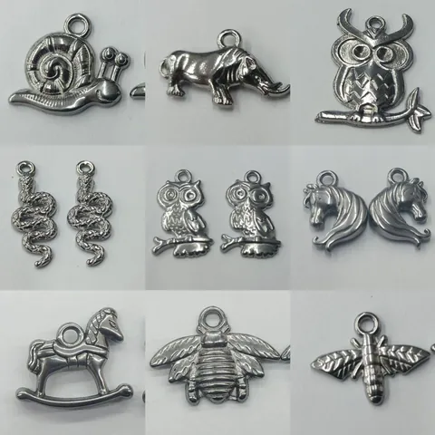 Tier Serie Edelstahl Anhänger DIY Schmuckherstellung Zubehör Schnecke Eule Vogel Schlange Einhorn Biene Für Halskette