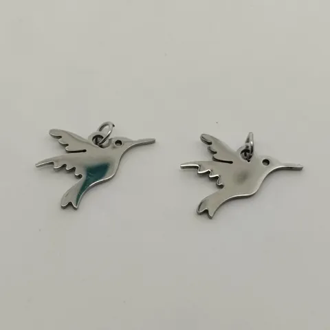 Polished Stainless Steel Hummingbird Pendant Mirror Finish Bird Charm For DIY Jewelry Making Street Style Necklaces Bracelets