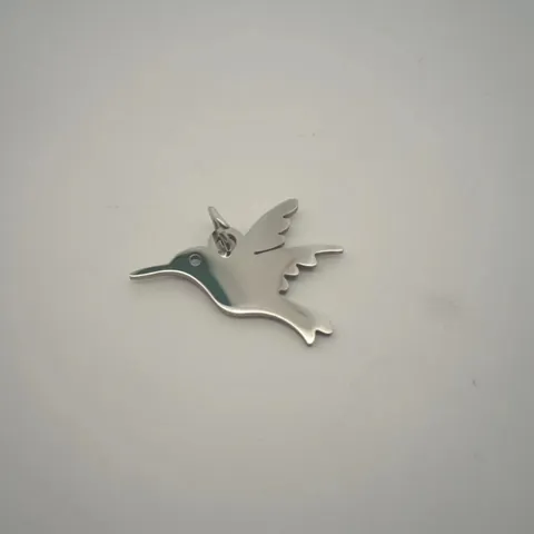Polished Stainless Steel Hummingbird Pendant Mirror Finish Bird Charm For DIY Jewelry Making Street Style Necklaces Bracelets