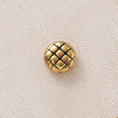 Stainless Steel Gold Plated Enamel Spacer Beads Colorful Round Square Pineapple Pattern Beads For DIY Jewelry Making Necklace Bracelet Accessories