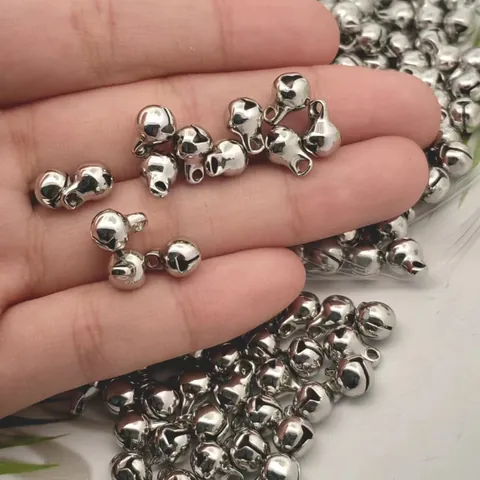 Stainless Steel Round Bell Pendant DIY Pet Necklace Charm Accessories Mini Metal Bell For Jewelry Making Crafts Small Bell
