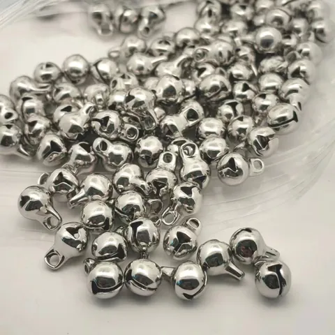 Stainless Steel Round Bell Pendant DIY Pet Necklace Charm Accessories Mini Metal Bell For Jewelry Making Crafts Small Bell