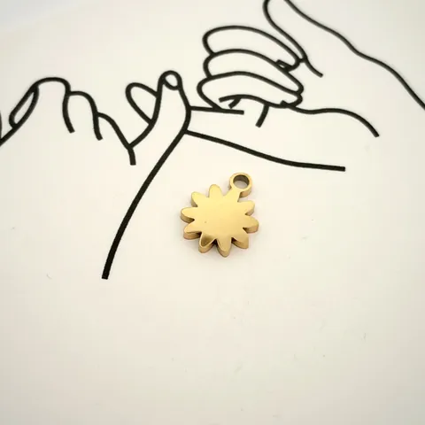 Ciondolo a Forma di Margherita in Acciaio Inossidabile 316 per Collana Bracciale Cavigliera Fai da Te Accessori per Gioielli a Goccia d'Olio