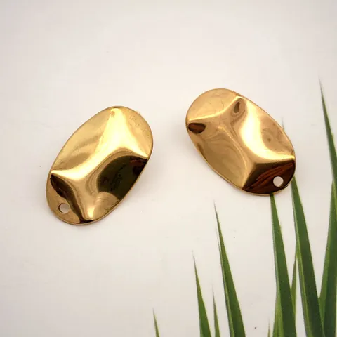 Accesorios para Pendientes Geométricos Irregulares de Acero Inoxidable Chapado en Oro DIY Joyería Accesorios para Pendientes de Botón