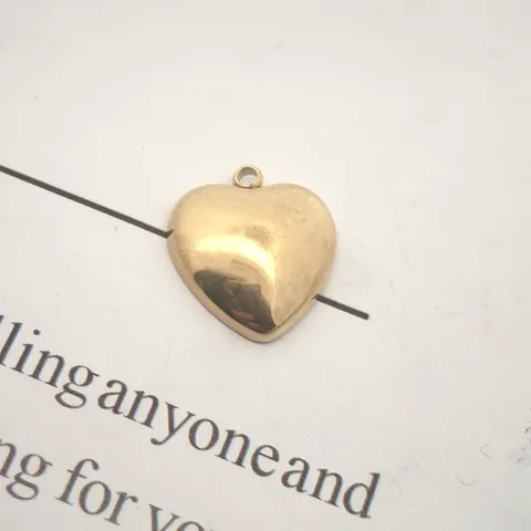 Stainless Steel Gold Heart Pendant DIY Jewelry Accessories Minimalist Polished Love Heart Charms For Necklace Bracelet Making