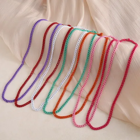 Collar de Cadena de Eslabones Cubanos de Colores de Acero Inoxidable Para Hombres Mujeres Cadena Pintada de Dopamina Joyería de Moda