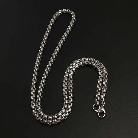 Edelstahl Venezianerkette Halskette Hip Hop Minimalistisch Unisex DIY Schmuck Zubehör Für Herren Damen Stahlfarbe Polierte Kette