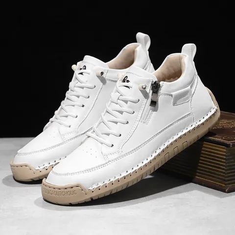 Unisex Mid-Top Martin-Stiefel Outdoor Casual Arbeitsschuhe Mikrofaser-Leder Nahtdesign Mit Seitenreißverschluss Damen Herren