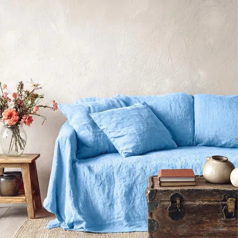Nordic Minimalist Washed Cotton Polyester Sofa Cover All-Inclusive Four Seasons Universal Solid Color Sofa Slipcover Furniture Protector