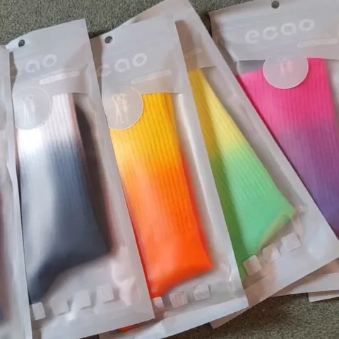 Graduated Tie Dye Crew Socks For Men Women Cotton Ribbed Athletic Sports Socks Hip Hop Skateboard Mid Tube Socks