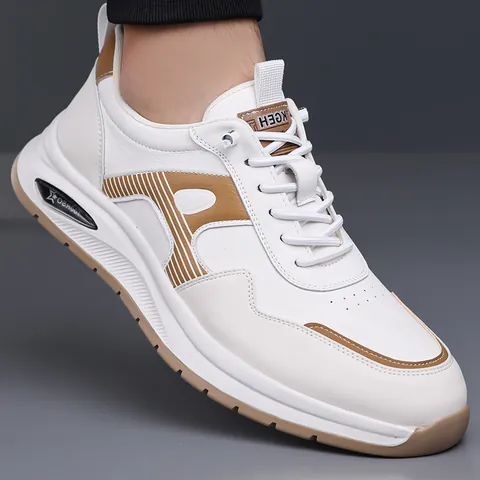Men Casual Fashion Sneakers Thick Sole Breathable Outdoor Sports Shoes Comfortable Color Block Low Top Board Shoes