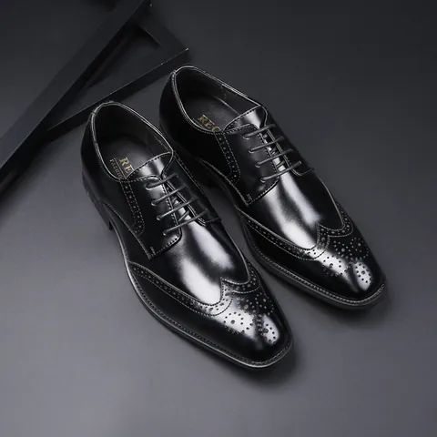 Herren Business Oxford Schuhe Britischen Stil Brogue Wingtip Formelle Kleidung Schuhe Top Schicht Rindsleder Schnürschuhe